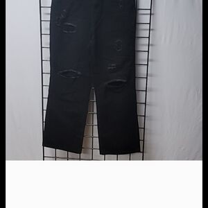 Forever 21 Black Ripped Straight Jeans